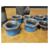 Lot of (11) Steel Pipe Fittings - (8) 3" x 2-1/2" Bushings, (1) 3" Tee, (1) 3" 90° Elbow, (1) 4" x 5-1/2" Nipple