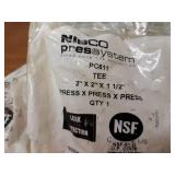 NIBCO PressSystem Copper Fittings - (7) 2" x 2" x 1-1/2" Reducing Tees