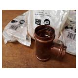 NIBCO PressSystem Copper Fittings - (7) 2" x 2" x 1-1/2" Reducing Tees