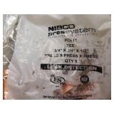 NIBCO PressSystem Copper Fittings - (40) 3/4" x 3/4" x 1/2" Reducing Tees