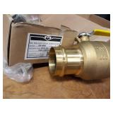 Lot of (2) Milwaukee Valve Co. 2" (Press x Press) Brass Ball Valves