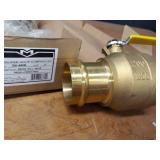 Lot of (2) Milwaukee Valve Co. 2" (Press x Press) Brass Ball Valves