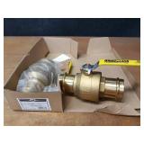 Lot of (2) Milwaukee Valve Co. 2" (Press x Press) Brass Ball Valves