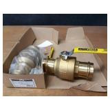Lot of (2) Milwaukee Valve Co. 2" (Press x Press) Brass Ball Valves