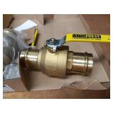 Lot of (2) Milwaukee Valve Co. 2" (Press x Press) Brass Ball Valves