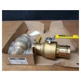 Lot of (2) Milwaukee Valve Co. 2" (Press x Press) Brass Ball Valves