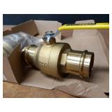 Lot of (2) Milwaukee Valve Co. 2" (Press x Press) Brass Ball Valves