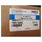 New Sealed Case of (6) Air Filters 12" x 24" x 4" - MERV 8