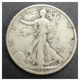1936-S Walking Liberty 90% Silver Half Dollar