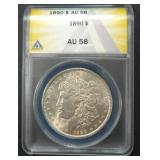 1890 Morgan Dollar - AU58