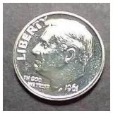 1961 Proof Roosevelt Dime