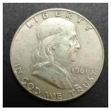 1961-D 90% Silver Franklin Half Dollar