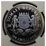 2015 Somalia African Wildlife 1 Oz. Silver Coin - MS69
