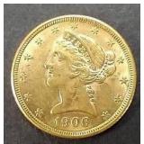 1906-D Liberty Head $5 Gold Half Eagle