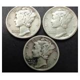 5 90% Silver Mercury Dimes