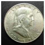 1951-S 90% Silver Franklin Half Dollar
