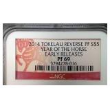 2014 Tokelau "Year of the Horse" 1 Oz. Silver Coin - PF69