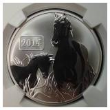 2014 Tokelau "Year of the Horse" 1 Oz. Silver Coin - PF69