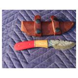 Damascus Steel Knife W/ Sheath