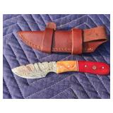 Damascus Steel Knife W/ Sheath