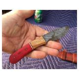 Damascus Steel Knife W/ Sheath