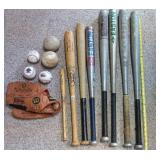 Baseball/Softball Bats, Wilson Optima Gold Series Glove and Balls