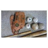 Baseball/Softball Bats, Wilson Optima Gold Series Glove and Balls