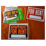 Numerous HyKo Signs - For Rent, Exit, Help Wanted, Keep off the Grass