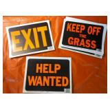 Numerous HyKo Signs - For Rent, Exit, Help Wanted, Keep off the Grass