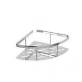 Aluminum 3 in. H x 10.75 in. W x 7.5 in. D Solid Corner Basket in Chrome