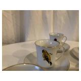 Set of 6 Bird Cups and Saucers