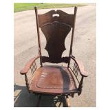 Old Gliding Rocking Chair on Wheels