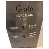 NEW Oneida Grato Porcelain 5pc Set