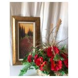 Poppyseed Painting and Floral Arrangement