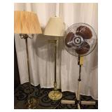 2 Floor Lamps & Fan