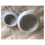 Vintage Lefton Bone China Trinket Box #2771 & Flower Trinket Box