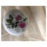 Vintage Lefton Bone China Trinket Box #2771 & Flower Trinket Box