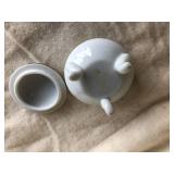 Vintage Lefton Bone China Trinket Box #2771 & Flower Trinket Box