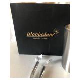 NEW Set of 2 Metal Coffee Cups w/ lids, metal straws & Stir Spoons