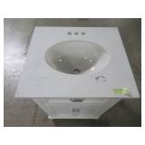 Home Decorators Collection Lamport 25 in. x 22 in. Bath Vanity in White with Engineered Stone Vanity Top in Artisan White with White Sink LMWVT2522D