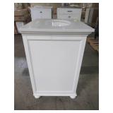 Home Decorators Collection Lamport 25 in. x 22 in. Bath Vanity in White with Engineered Stone Vanity Top in Artisan White with White Sink LMWVT2522D