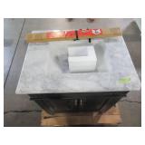 Blaine 30 in. Vanity in Black with Marble Vanity Top in Carrara White BFBLAINE30