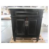 Blaine 30 in. Vanity in Black with Marble Vanity Top in Carrara White BFBLAINE30