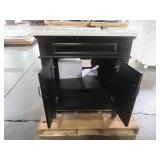 Blaine 30 in. Vanity in Black with Marble Vanity Top in Carrara White BFBLAINE30