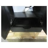 Blaine 30 in. Vanity in Black with Marble Vanity Top in Carrara White BFBLAINE30