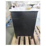 Blaine 30 in. Vanity in Black with Marble Vanity Top in Carrara White BFBLAINE30