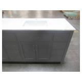 Wyndham Collection Beckett 84 in. W x 22 in. D Double Vanity in Dark Gray with Cultured Marble Vanity Top in White with White Basins WCG242484DKGWCUNSMXX