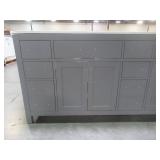 Wyndham Collection Beckett 84 in. W x 22 in. D Double Vanity in Dark Gray with Cultured Marble Vanity Top in White with White Basins WCG242484DKGWCUNSMXX