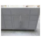 Wyndham Collection Beckett 84 in. W x 22 in. D Double Vanity in Dark Gray with Cultured Marble Vanity Top in White with White Basins WCG242484DKGWCUNSMXX