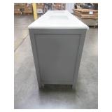 Wyndham Collection Beckett 84 in. W x 22 in. D Double Vanity in Dark Gray with Cultured Marble Vanity Top in White with White Basins WCG242484DKGWCUNSMXX